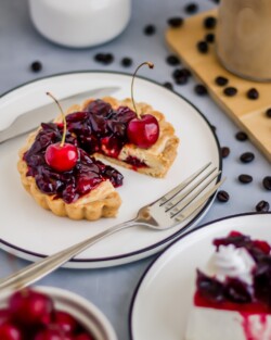 a piece of pie on a plate with a fork
